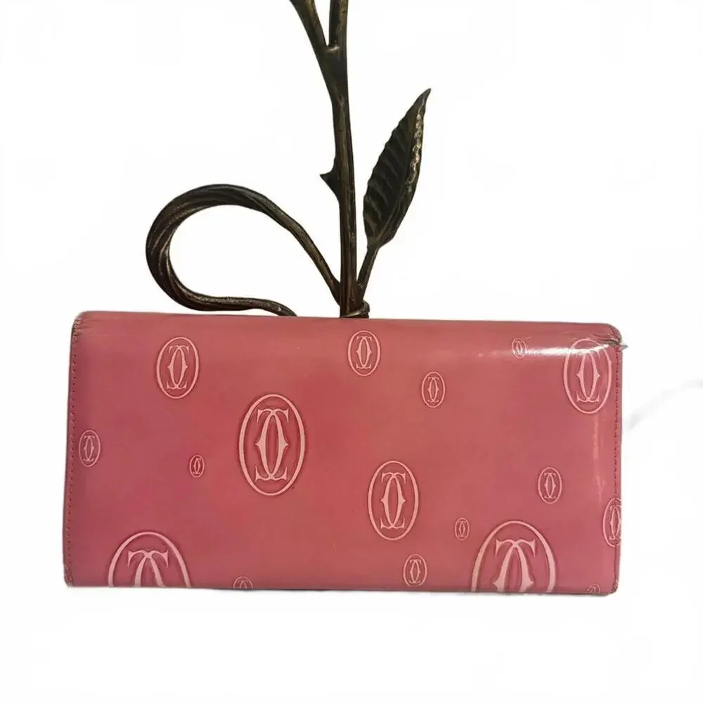 Authentic Pink Cartier Happy Birthday Long Wallet- GUC